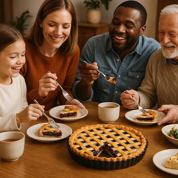 UWILLION 9.5 Inch Tart Pan 2.2 Inch Deep, Non-Stick Round Quiche Pan with Removable Bottom, Durable Carbon Steel Pie Pan for Cakes, Tarts, Pies and Mousse