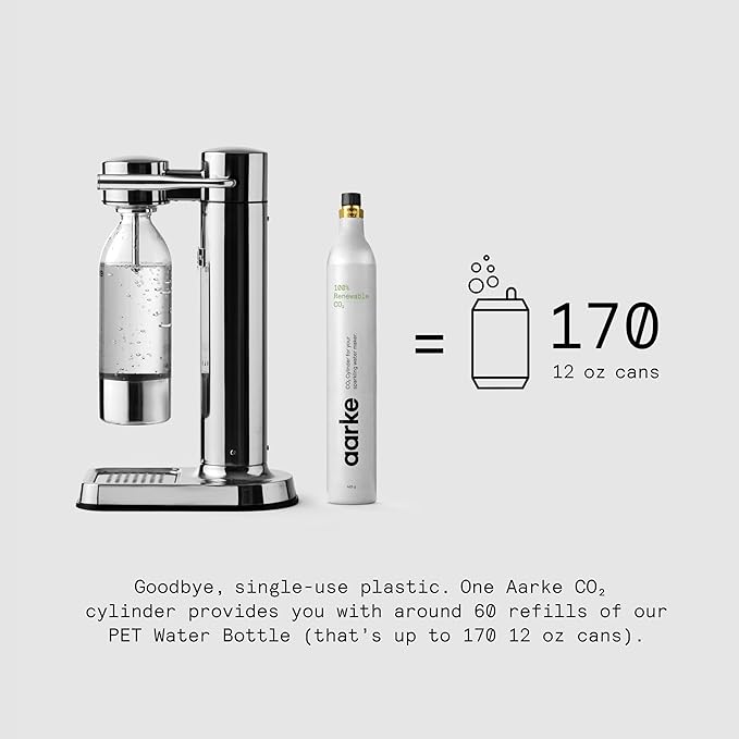 aarke - Carbonator III Premium Carbonator-Sparkling & Seltzer Water Maker-Soda Maker with PET Bottle (Stainless Steel)