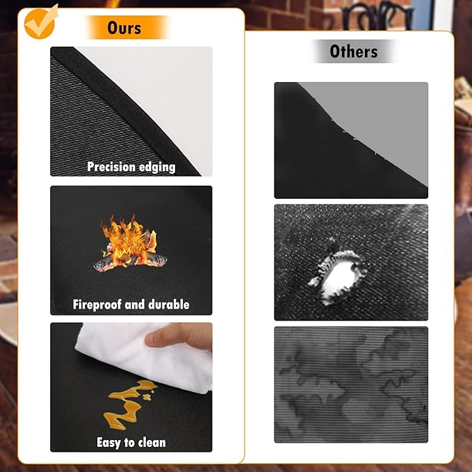 40" Round Fire Pit Mat Compatible with Solo Stove Bonfire,3-Layer Outdoor Under Grill Mat Patio Deck Protector BBQ Pad,Fire Proof Pads for Under Fire Pit,Charcoal Grills,Griddles and Smokers