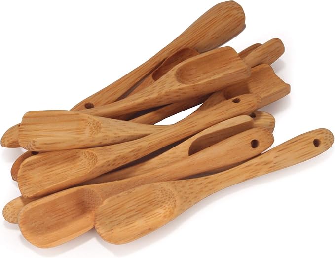 BambooMN - 3.1" Small Solid Bamboo Deep Scoop, 30pcs