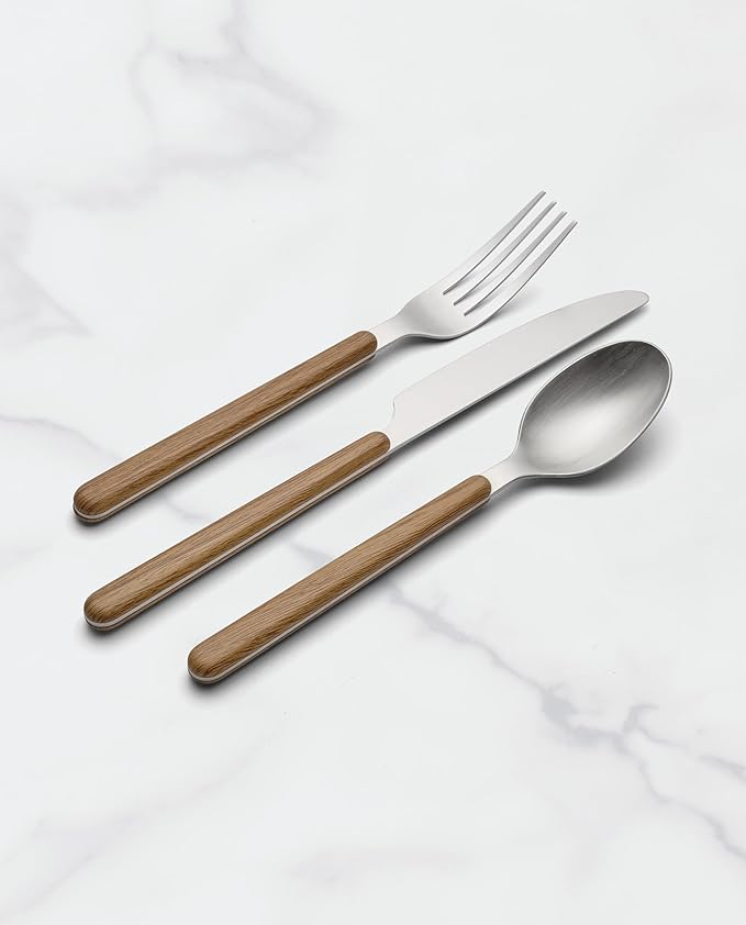 Oneida 898350 24/7 Outdoor Living 12-Piece Flatware Set, Mirror/Faux Wood
