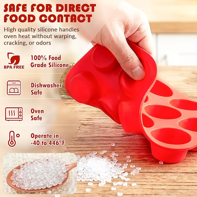 HKNMTT Silicone Muffin Pan for Baking, Cupcake Egg bites Brownie Mold 12 Cup Regular Size, Oven Safe BPA Free kitchen Appliances 2 Pack