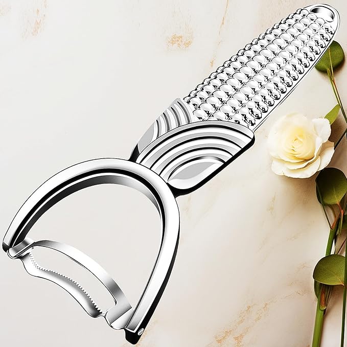 Maxjoy Corn Peeler & Cob Stripper Tool - Stainless Steel Kernel Remover for Corn on the Cob