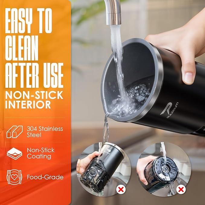 Electric Milk Frother and Steamer - 4-in-1 Automatic Coffee Steamer Frother with 10.5OZ (300ML) Capacity, Warm and Cold Foam Maker for Coffee, Latte, Cappuccino, Macchiato, and Hot Chocolate (Black)