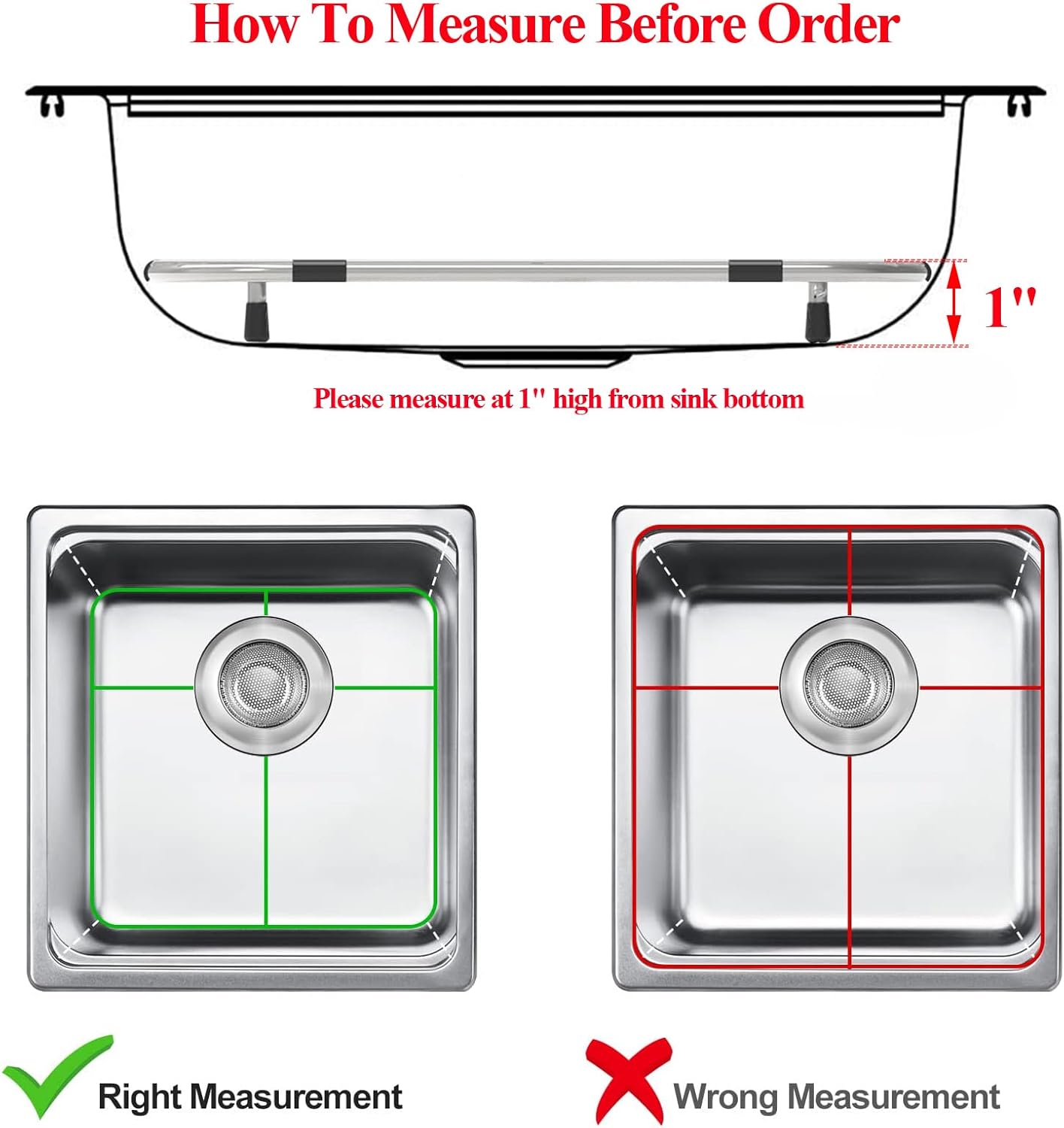 Bottom of Sink Protector Rack, Stainless Steel 13.2"x11.6" Sink Grid Dish Drying Rack Grate with Rear Drain Hole 2 Packs