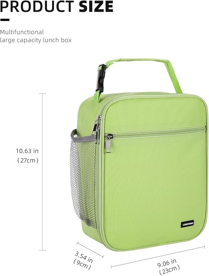 Lovoeo Lunch box Lunch bag for men women Insulated Lunchbox Lunch bags for Work Picnic Travel (Light green)