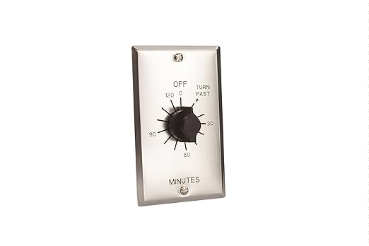 C Series Commercial Style Spring Wound Auto Off In-Wall Time Switch, 2 Hours Timer Length, SPST Switch Type