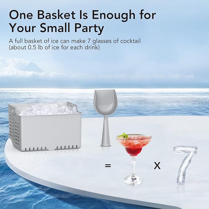 Nugget Ice Maker, Ice-Making of 44lbs/24h, Crushed Ice Maker Machine with Self-Cleaning, Low Noise Countertop Ice Maker, Stainless Steel, Portable Ice Maker for Bar/Home/Office