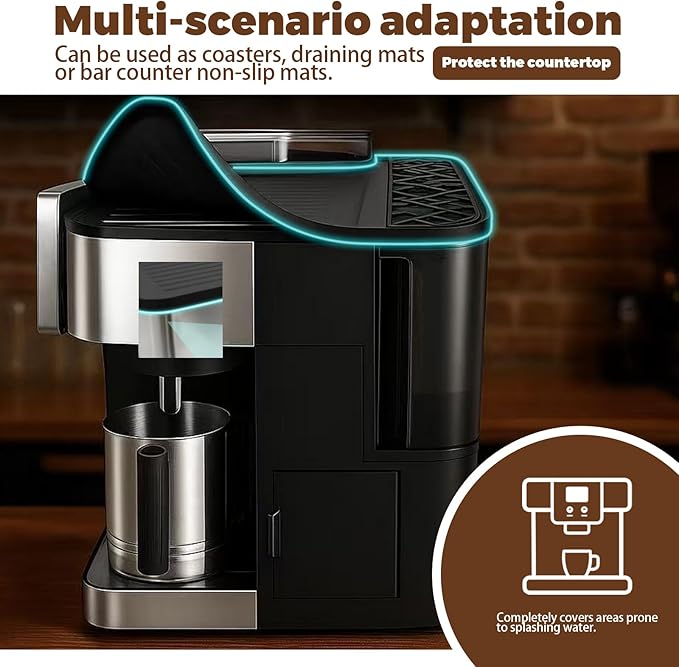Top Mat Compatible with Ninja Luxe Coffee Espresso Machine ES601& ES701, Silicone Protective Top Cover, Shields Surface from Scratches, Waterproof Non-Slip, Easy to Clean (BLACK)