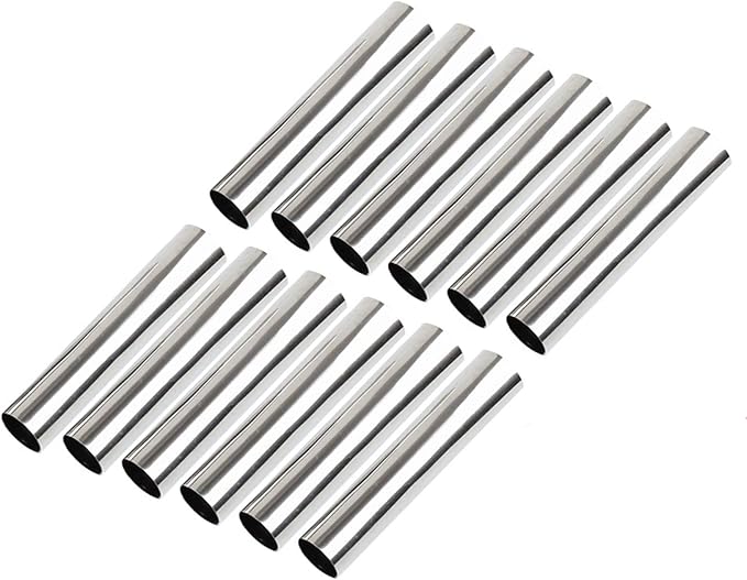 Non-stick Cream Horn Molds Stainless Steel, FantasyDay 4.72 inch Large Size Cannoli Tubes Kit Pack of 12 Baking Cones Pastry Roll Horn Croissant Mold - Christmas Anniversary Free Standing Cone Shape