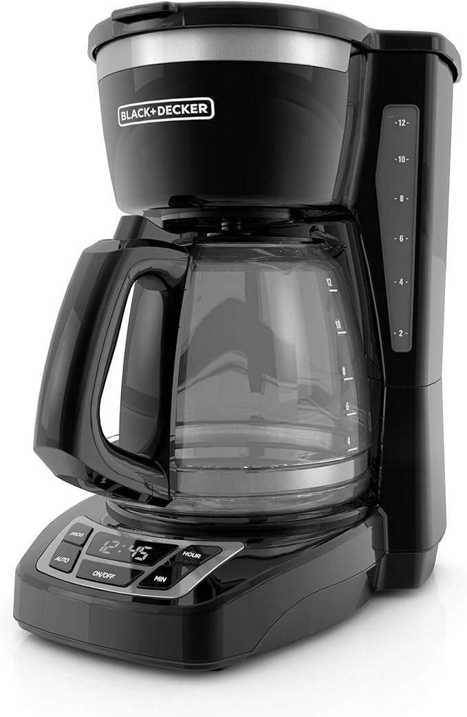 BLACK+DECKER 4-Slice Extra-Wide Toaster with 7 Shade Settings & 12-Cup Programmable Coffee Maker with Sneak-A-Cup