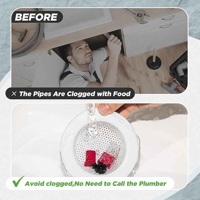 Mudder 3 Pcs Kitchen Sink Drain Strainer and Stopper Stainless Steel Garbage Disposal Plug with Handle Universal Anti-Clogging Kitchen Sink Filter Sieve Basket Strainer(Porcelain White)