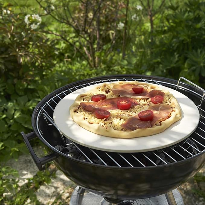 9'' Pizza Stone for Oven and Grill Round Baking Stone Heavy Duty Cordierite Pizza Cooking Pan for Indoor Electric Ovens Baking Crisp Crust Pizza Bread with RV Oven Home(23cm*1cm)