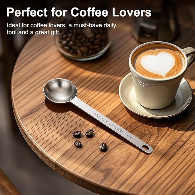 4PCS Coffee Scoop Spoons, 15ML (1 Tablespoon) Stainless Steel Measuring Spoons with Long Handle, Durable Coffee Scoopers for Ground Coffee, Tea and Baking Powder