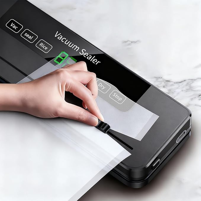 food vacuum sealing machine 75kpa, vacuum food preserver, vacuum sealer for food,bag sealer,kitchen gadgets,food preservation,powerful suction, 5 modes, built-in cutter, includes 30 vacuum bags