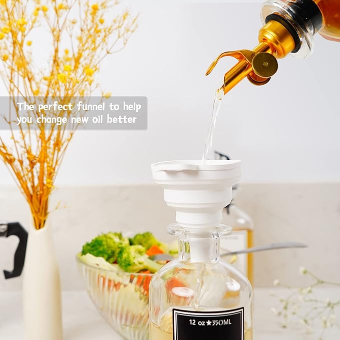 4 Pcs Olive Oil Dispenser with Flip Top, Stainless Steel Auto Pour Spouts for Liquor, Oil, Vinegar, Syrup and Other Liquid Bottles - Gold