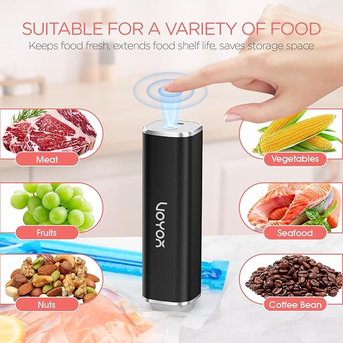 VOYOR Handheld Vacuum Sealer Portable & Cordless Vacuum Sealer - Vacuum Sealer Bags for Food 21 PCS