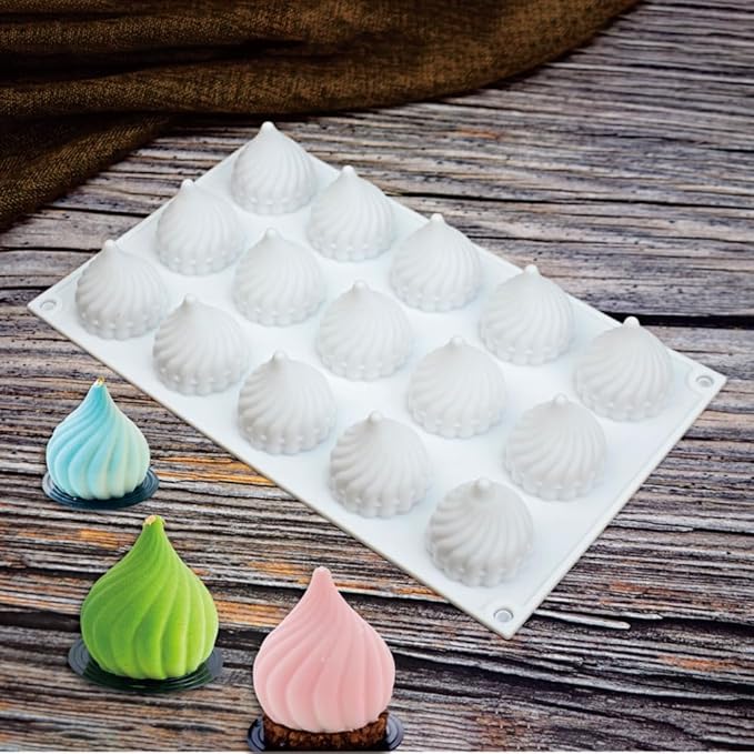 Cone Whirlwind Onion Silicone Cake Mold for Chocolate Mousse Pudding Dessert Bread Bakeware Pan Decorating (Onion C_11.6 X6.8 X1.72inch)