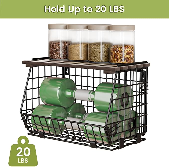 Wire Fruit Basket for Kitchen Storage: Hanging and Counter Wall Fruit Basket for Vegetable Produce - Potato and Onion Storage for Pantry 3 Pack
