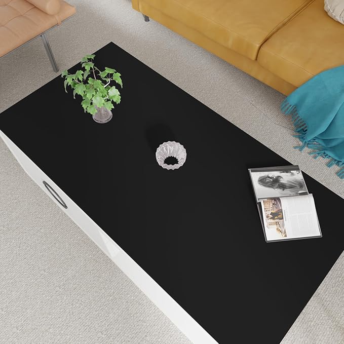 Leather Table Cover,1.8mm Thick,24x60 Inch Desk Cover,Large Desk Mat,Table Protector,Table Cover Protector,Desk Protector,Table Pad,(Black+Gray,24x60)