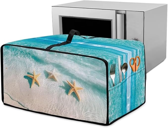 Convection Oven Cover Kitchen Countertop Appliance Covers Washable Convection Microwave Oven Protector 18.5 x 22.5 x 13 inches, L, Beach Starfish Hawaii