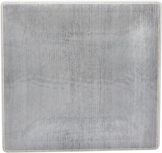 Carlisle FoodService Products Grove Reusable Plastic Plate Square Plate with Rim for Home and Restaurant, Melamine, 8.5 Inches, Smoke, (Pack of 12)