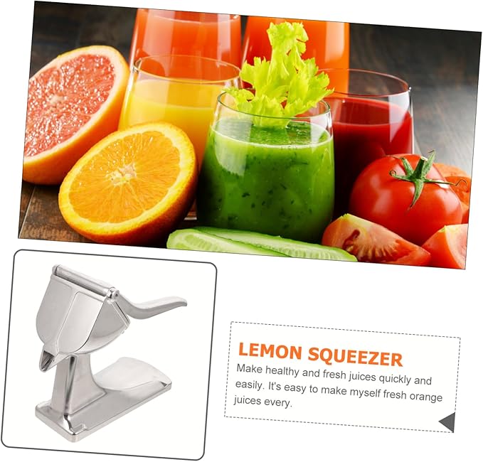 Manual Citrus Extractor Tool Thick Hand Press Lemon Squeezer Fruit Juicer with Stable Base for Home and Professional Use Easy Squeeze Handheld Aluminum Press