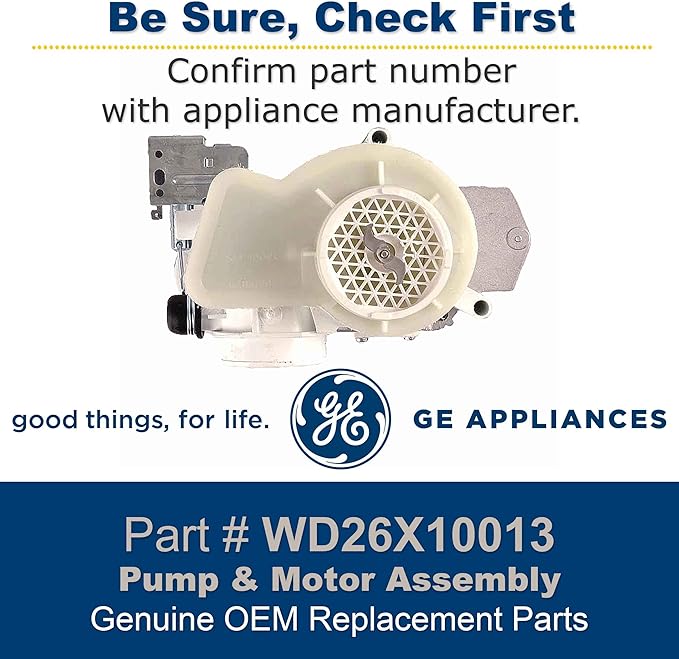 GE WD26X10013 Genuine OEM Pump and Motor Assembly for GE Dishwashers