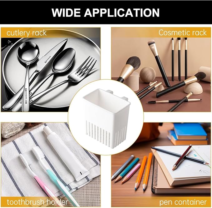 3 Pcs Utensil Drying Rack Universal Cup Silverware Utensil Drying Holder Basket for Home Kitchen, White