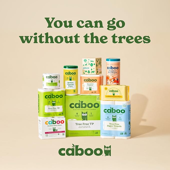 Caboo Tree Free Napkins, 4 Packs of 250, 1000 Total Napkins, Sustainable & Disposable Kitchen Napkin
