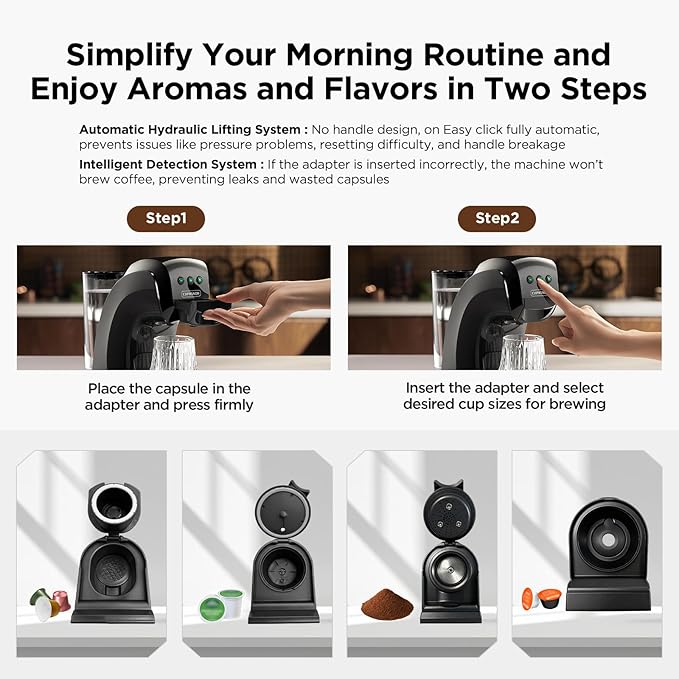 Warriors1 Mini Coffee Maker for Keurig K Cup, Espresso Machine for Nespresso Original, Dolce Gusto Pods, Ground Coffee, 20 Bar Coffee Machine fits kitchens, apartments, dorms, RVs, 28 oz Reservoir