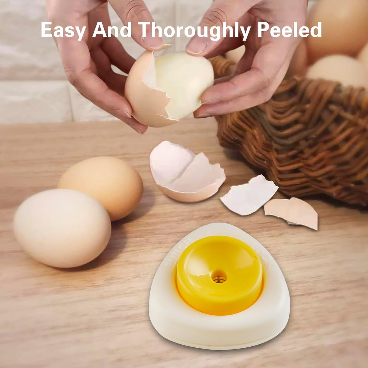 Egg Piercers for Raw Eggs, Egg Hole Poker Egg Separator Tools for Kitchen Gadgets for Hard Boiled Eggs Simple Egg Punchers Piercer with Retractable and Sharp Pin 2 Pack, Yellow, White