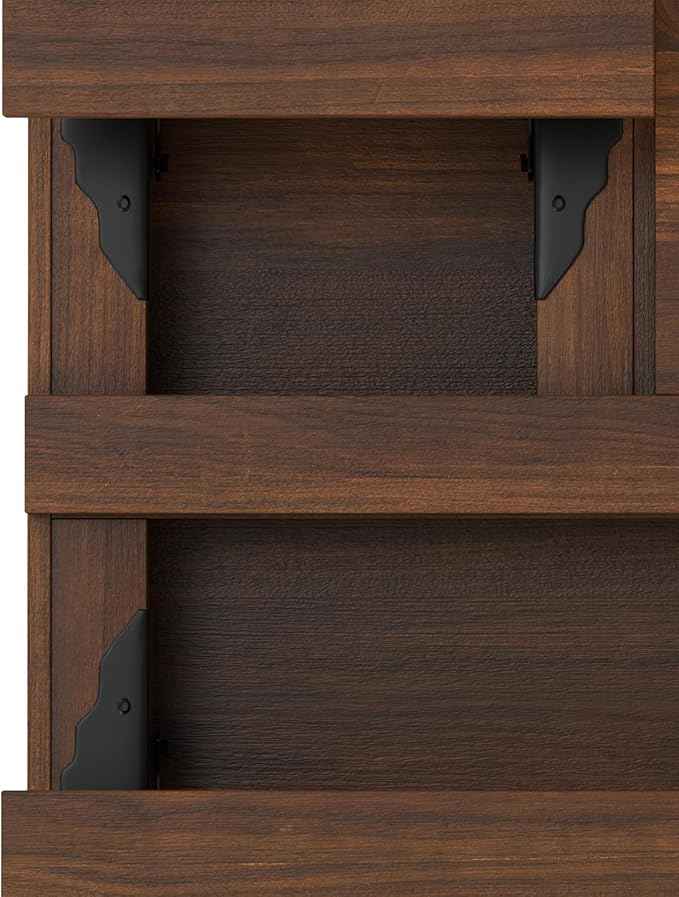 SIMPLIHOME Hunter Lift Top Coffee Table - 32 inch Wide Walnut Veneer and Metal Industrial Square Cocktail Table, Living Room Table with Dual Lift Tops, Hidden Storage and Hairpin Legs