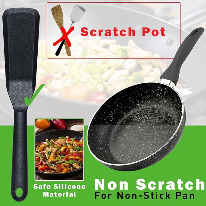 Eggssentials Pack of 2, Egg Spatula - Non-Stick, High Heat Resistant Kitchen Tools for Panckes, Eggs, Baking, Cooking, and Mixing - Red & Black