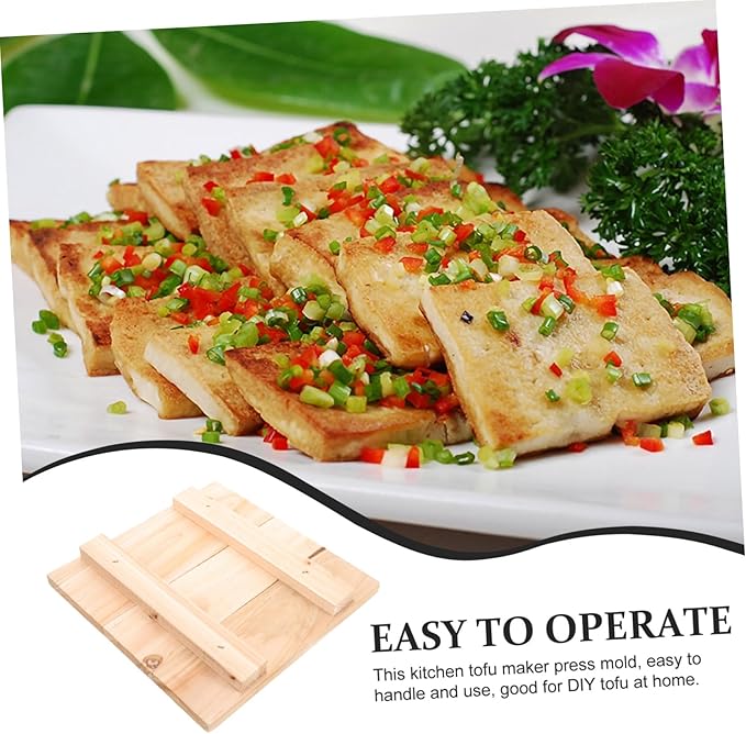 Wooden Tofu Pressing Tool Tofu Maker Mold Handheld Wooden Presser Chess Press Board for Diy Projects