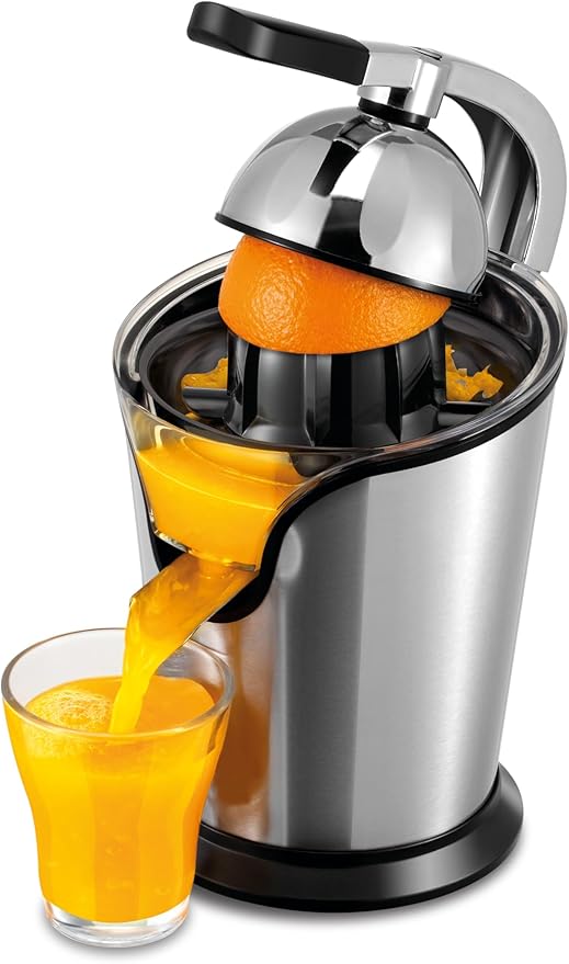 Courant Orange Juicer Electric Citrus juicer, Compact Design Quality Juice Extractor, Orange Squeezer for Lemons, Limes, Grapefruits + 2 cones Stainless Steel