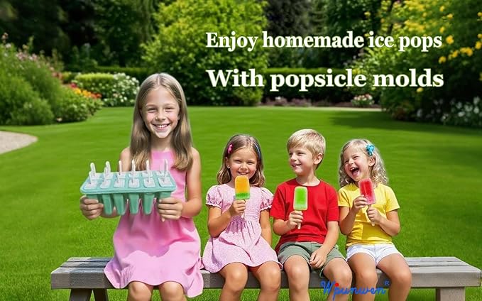 6 Silicone Popsicle Tube Molds Coloruful 12 Cavity Popsicle Molds with 50 Sticks Poosicle Maker Blue