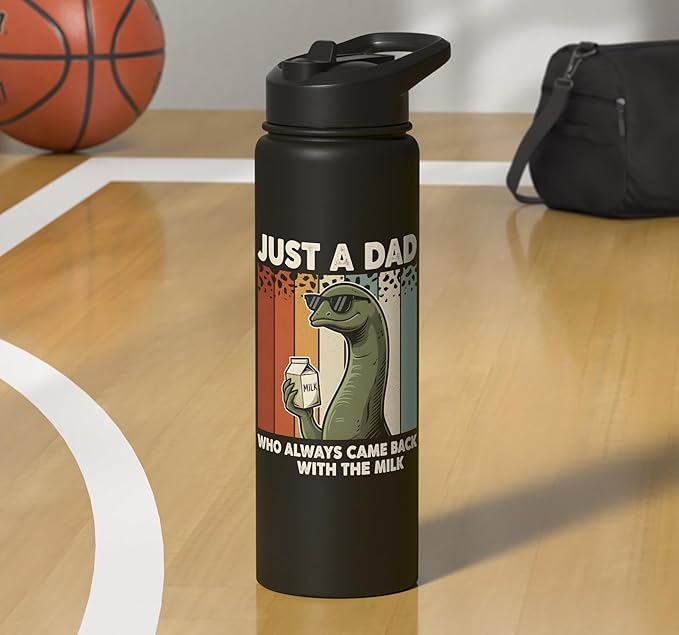 Nessie Dad Who Always Came Back With The Milk Retro Sunset Stainless Steel Insulated Water Bottle