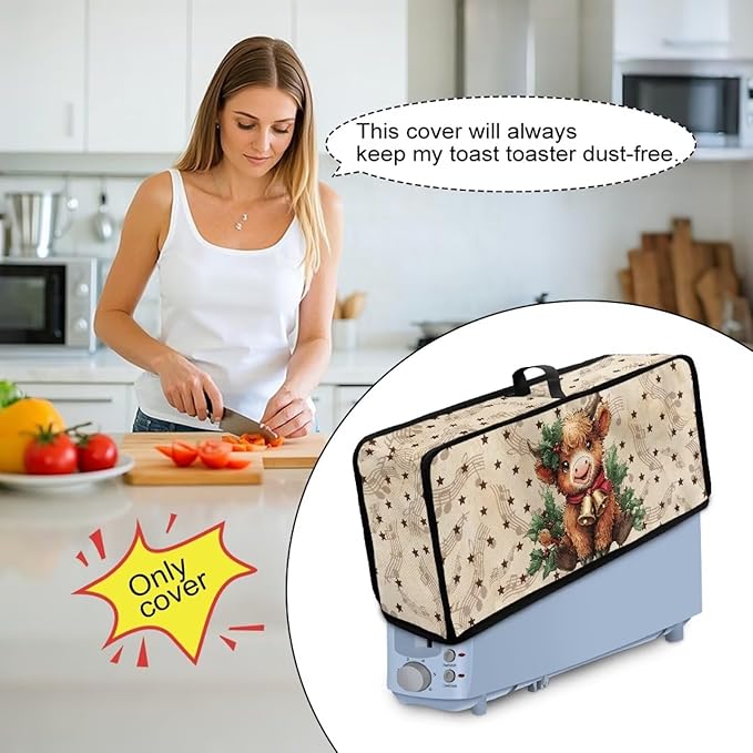 Toaster Cover 2 Slice Sunflower Cat Toaster Cover with Top Handle Small Appliance Covers, Heat-Resistant Anti-sputtering Kitchen Appliance Covers