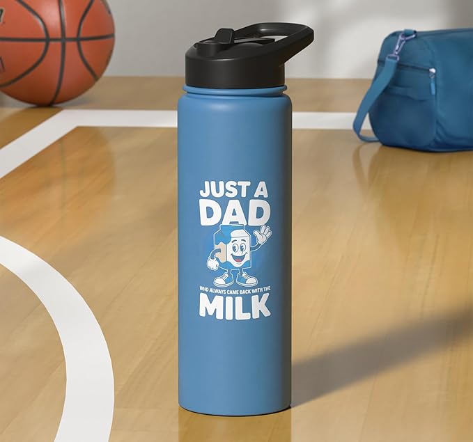 Just A Dad Who Always Came Back With Milk Stainless Steel Insulated Water Bottle