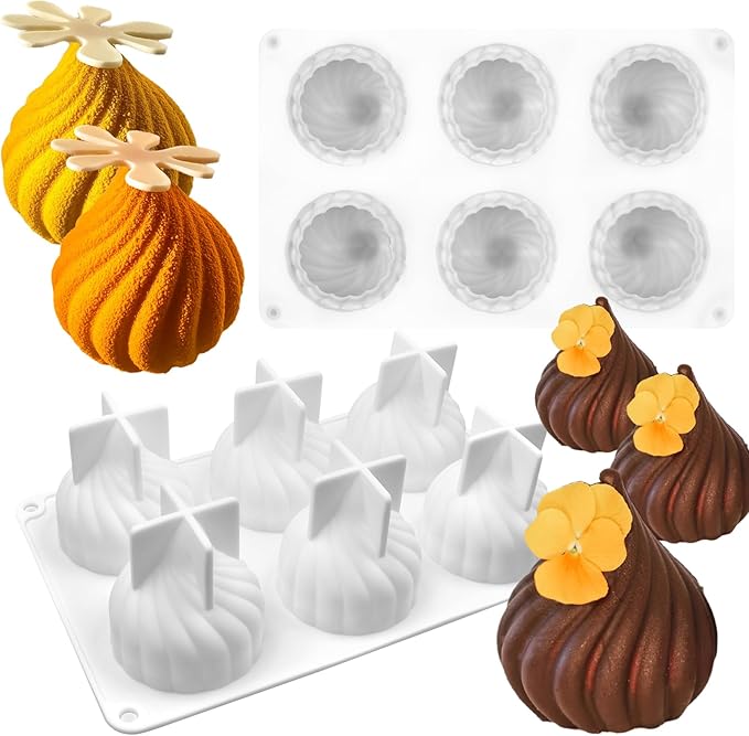 Russian Tale Mousse Cake Silicone Mold, 3D Onion Shaped Chocolate Baking Mold for Cupcake Candy Pastry Truffle Jelly Brownie Pudding Sandwich Cookie French Dessert Candle