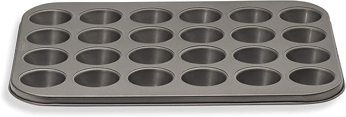 husMait Premium Quality Mini-Muffin Pan, Baking Sheet, and Cooling Rack. For Baking Mini Cupcakes, Muffins, Bite Size Tarts, Cookies. Non-Stick, Dishwasher Safe, Oven Safe (Muffin Pan)