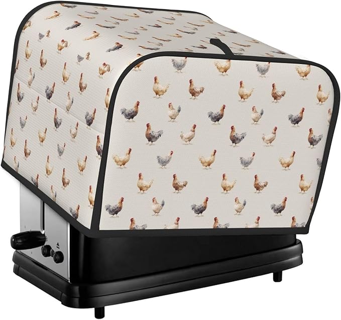 Toaster Cover 4 Slice Chicken Pattern Kitchen Small Appliance Covers with Pockets Dust and Fingerprint Protection