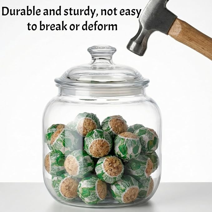 Goaste 135oz Acrylic Cookie Jar with Lid, Airtight Candy Jar Unbreakable, Clear Plastic Apothecary Jar with Silicone Sealing Ring for Dog Treats, Snack, Nuts, Chocolate, Sugar, Herbs, Spices, Cereals
