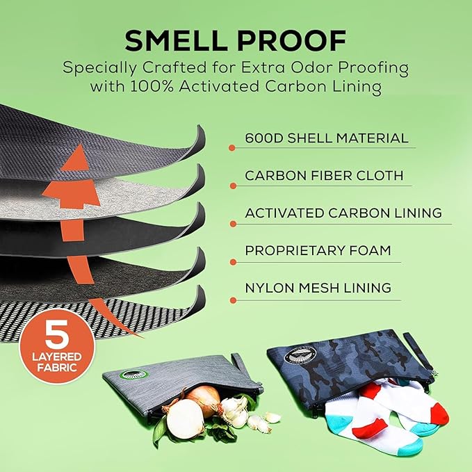 Enjoy Native Smell Proof Bag with Lock 11" x 9", Smell Proof Container, Dog Tested Odor resistant Bags, Best Zipper odor sealing pouch for Herbs, Coffee & Travel Medicine, Scent resistent Containers