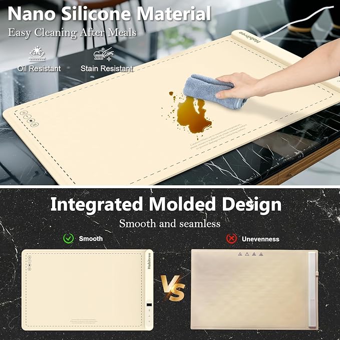 Food Warming Mat, Silicone Electric Warming Tray - Day Gifts, 6 Heat Settings, Portable, Upgraded Graphene Full Surface Rapid Heating, Easy to Clean, Ideal for Parties, Buffets, and Daily Use