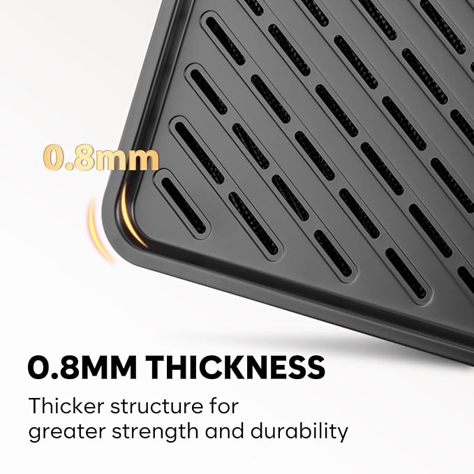 Half Sheet Pan with Cooling Rack 17.3” x 13.1”, Cookie Sheets for Baking 0.8mm Thick Non Stick Baking Sheets for Oven Heavy Duty Baking Trays with Diamond Texture