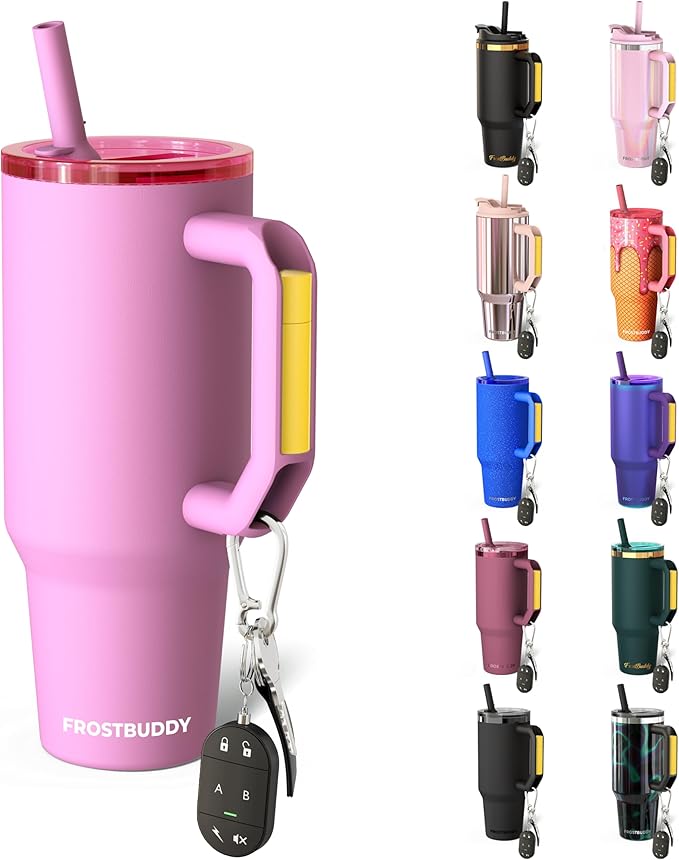 Thicc Buddy - 40 oz Stainless Steel Vacuum Insulated Tumbler with Lid and Straw for Water - Travel Mug Cupholder Friendly - Gifts for Women Men Him Her
