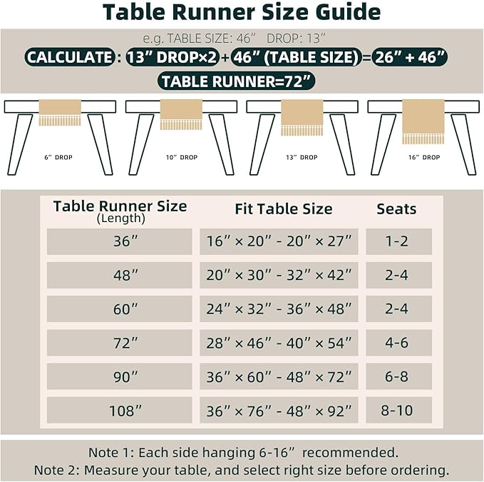 Fexia Boho Table Runner for Christmas Thanksgiving Home Decor with Tassels 90 Inch Cream & Brown Macrame Runner for Dining & Bedroom Baby Bridal Shower Decor(12x90 Inches)