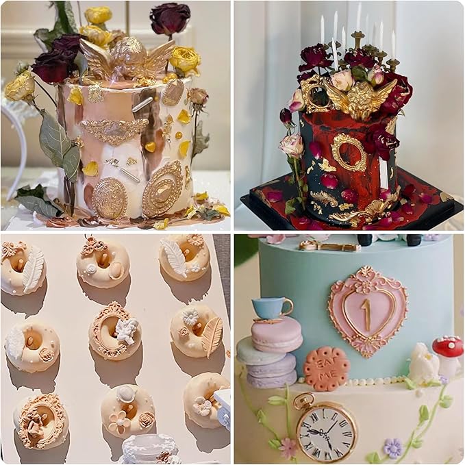 Mujiang Photo Frame Fondant Molds Picture Frames Silicone Mold For Cake Decorating Cupcake Topper Chocolate Candy Polymer Clay Set Of 4
